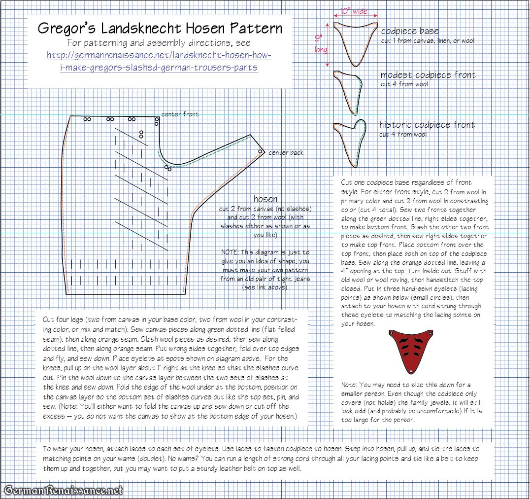 Landsknecht Hosen How I Make Gregor’s Slashed German Trousers (Pattern