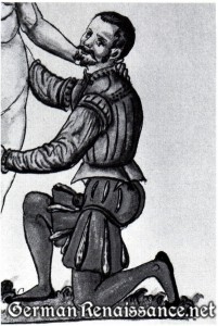 Detail from the miniature of Caspar Stromayr (1559)